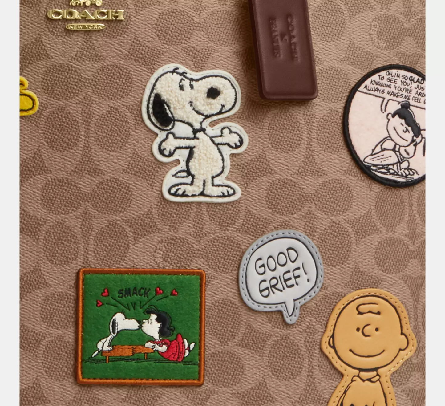Cothtach X Peanuts City Tote In Signature Canvas With Patches