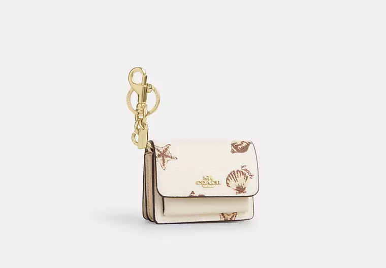 Mini Klare Bag Charm With Shell Print