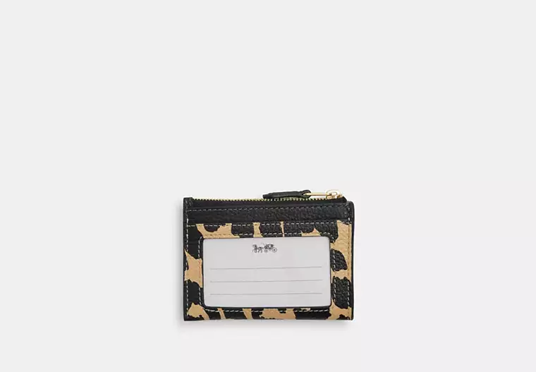 Mini Skinny Id Case With Leopard Print