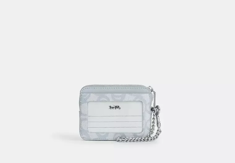 Zip Card Case In Sketch Signature Canvas