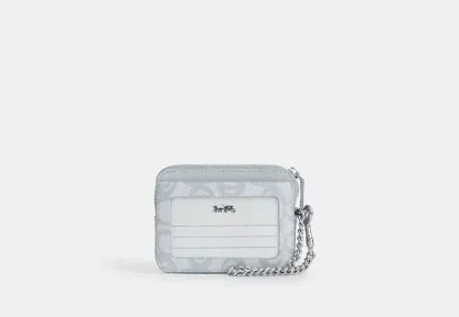 Zip Card Case In Sketch Signature Canvas