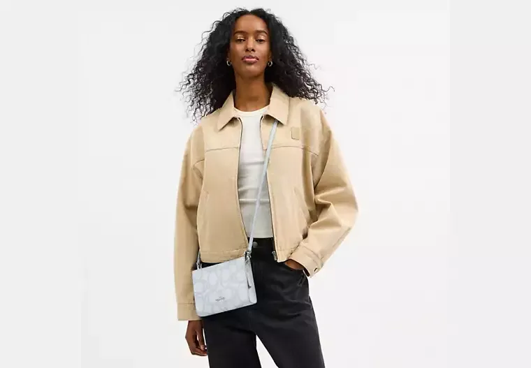 Slim Crossbody Bag In Sketch Signature Canvas