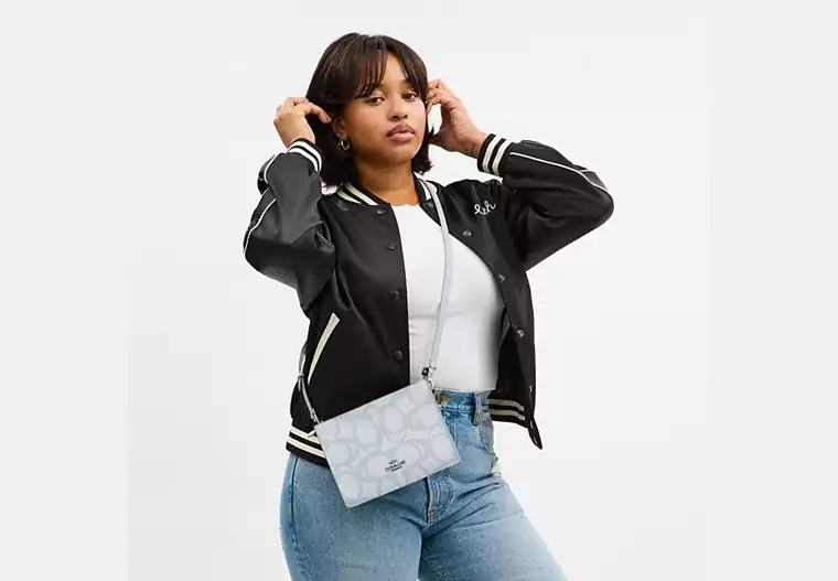 Slim Crossbody Bag In Sketch Signature Canvas