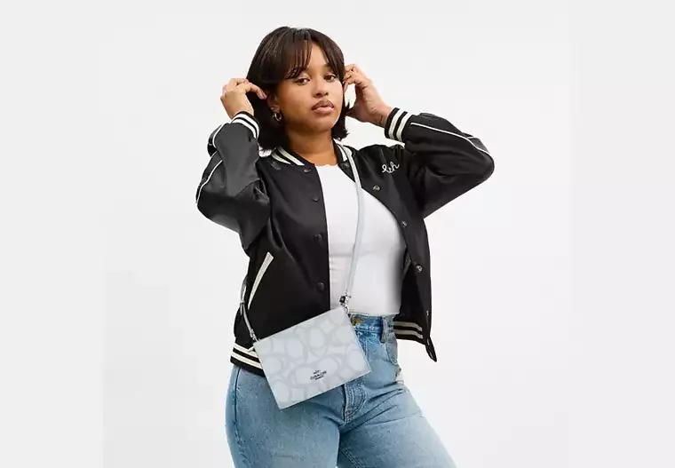 Slim Crossbody Bag In Sketch Signature Canvas