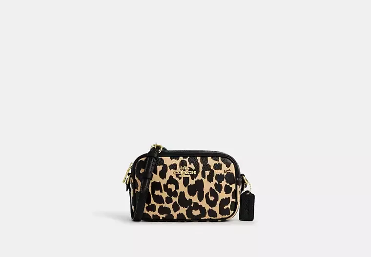 Mini Jamie Camera Bag With Leopard Print