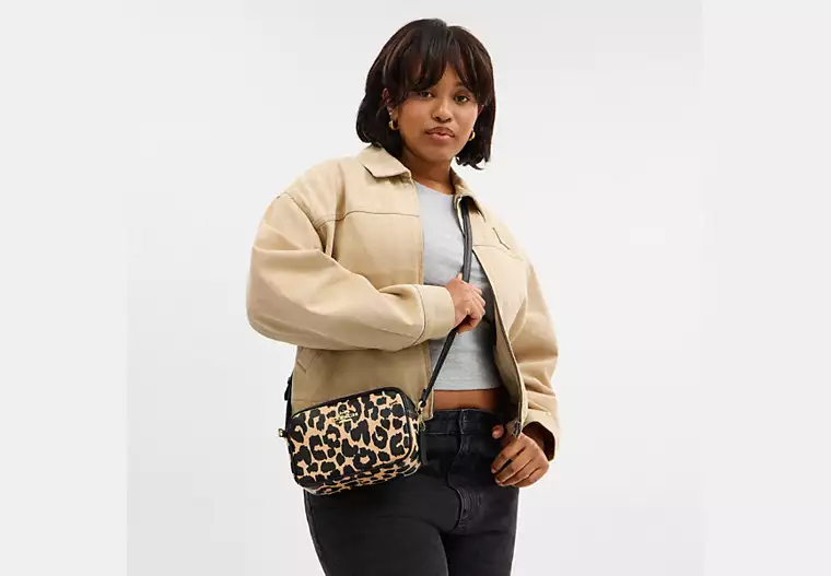 Mini Jamie Camera Bag With Leopard Print