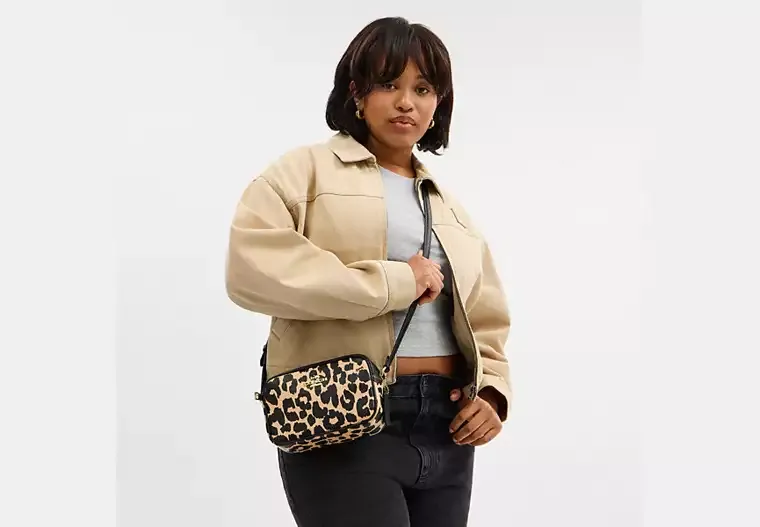 Mini Jamie Camera Bag With Leopard Print