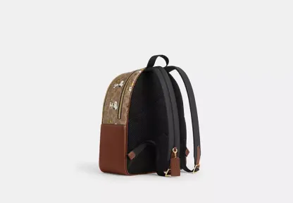 Coach X Peanuts Court Backpack In Signature Canvas With Snoopy Print