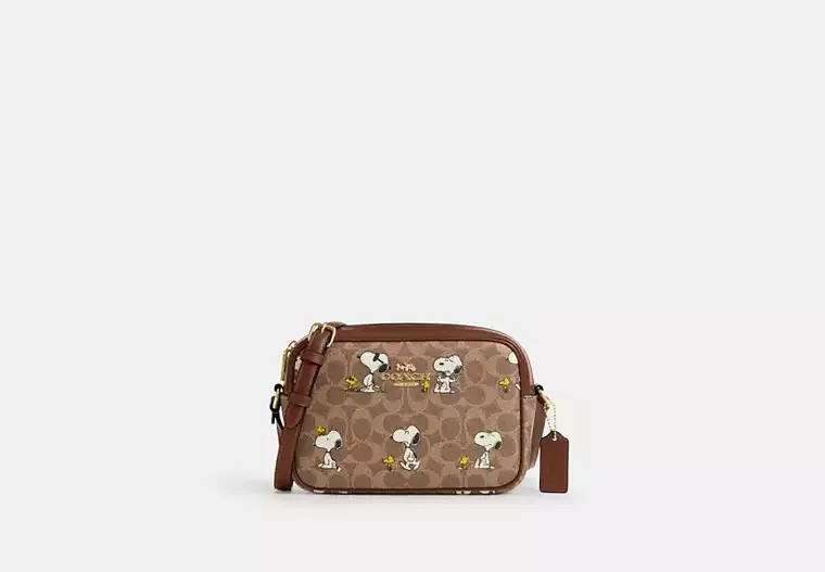 Coach X Peanuts Jamie Camera Bag In Signature Canvas With Snoopy Print