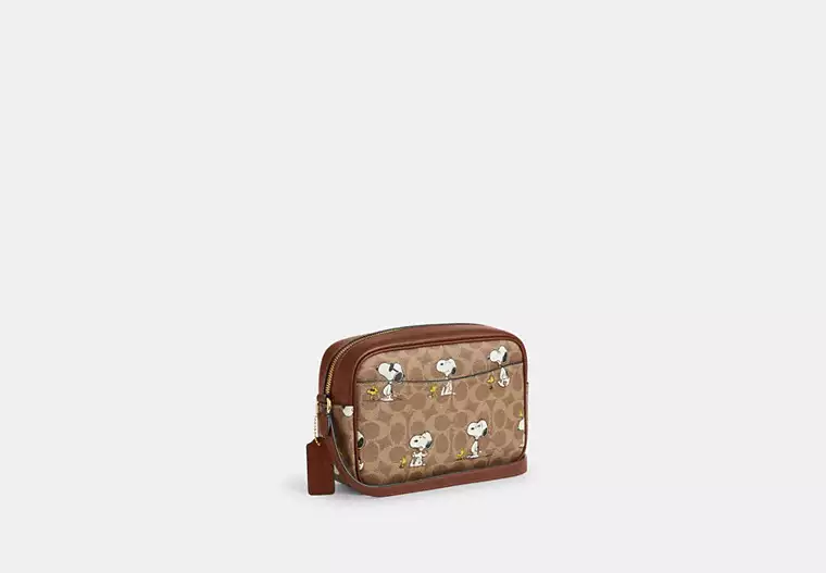 Coach X Peanuts Jamie Camera Bag In Signature Canvas With Snoopy Print