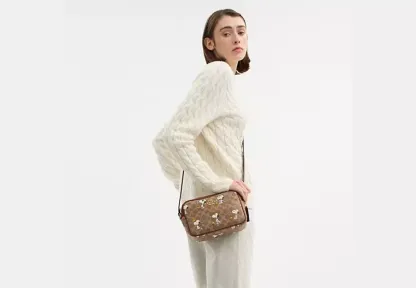 Coach X Peanuts Jamie Camera Bag In Signature Canvas With Snoopy Print