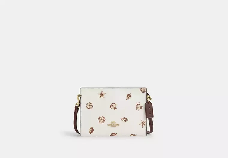 Slim Crossbody Bag With Shell Print