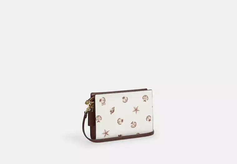 Slim Crossbody Bag With Shell Print