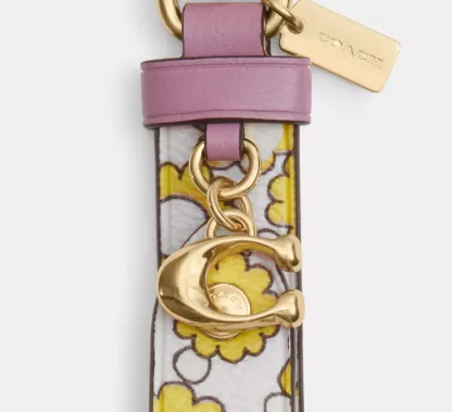 Trigger Snap Bag Charm With Floral Print