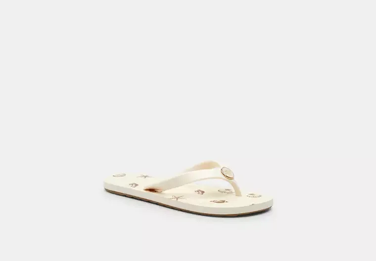 Zayn Flip Flop With Shell Print