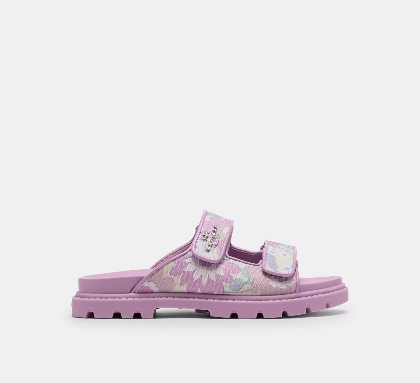 Two Band Sport Slide With Floral Print