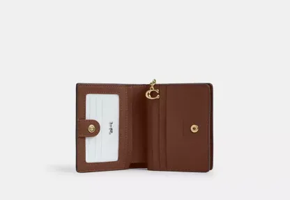 Snap Wallet In Signature Canvas With Shell Print