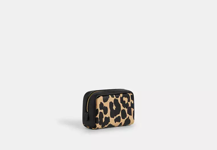 Pouch Wristlet With Leopard Print
