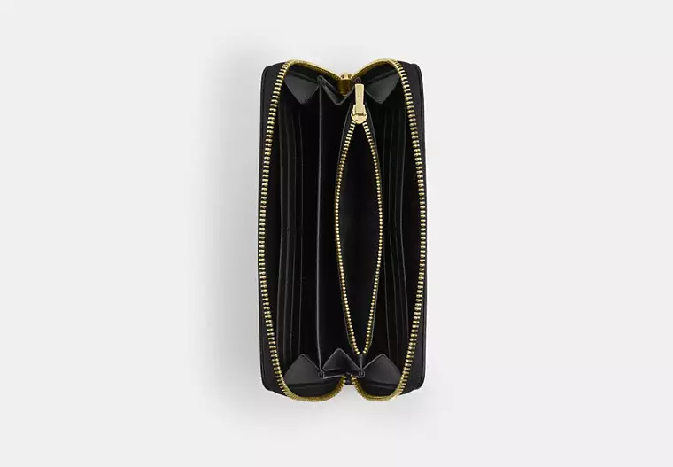 Long Zip Around Wallet With Leopard Print