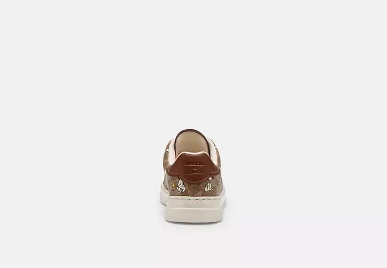 Coach X Peanuts High Line Sneaker In Signature Canvas With Snoopy Print
