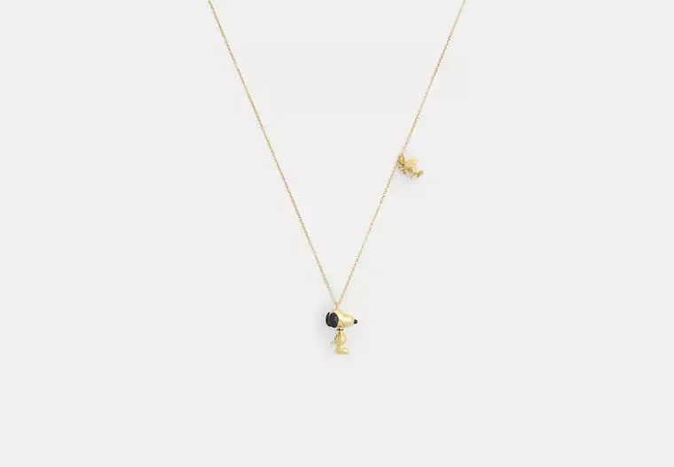 Coach X Peanuts Snoopy And Woodstock Pendant Necklace
