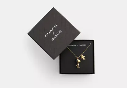 Coach X Peanuts Snoopy And Woodstock Pendant Necklace