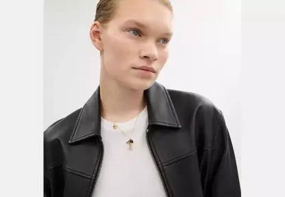 Coach X Peanuts Snoopy And Woodstock Pendant Necklace