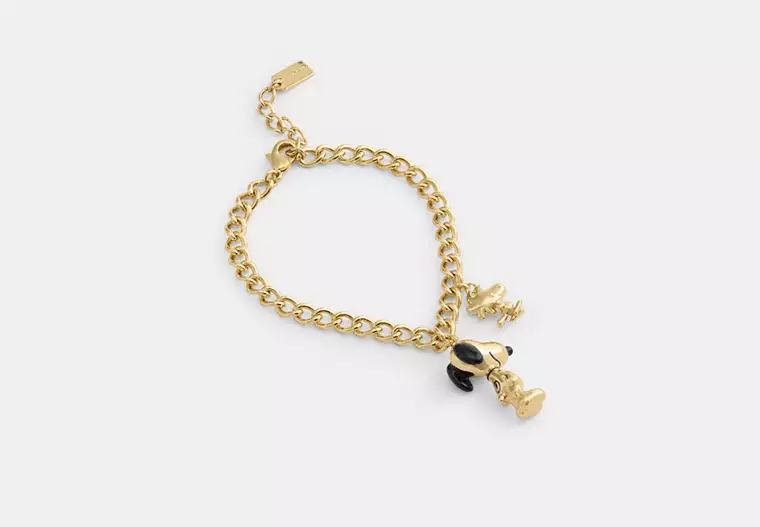 Coach X Peanuts Snoopy And Woodstock Charm Bracelet