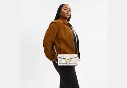 Coach X Peanuts Tabby Shoulder Bag 26 With Newspaper Print