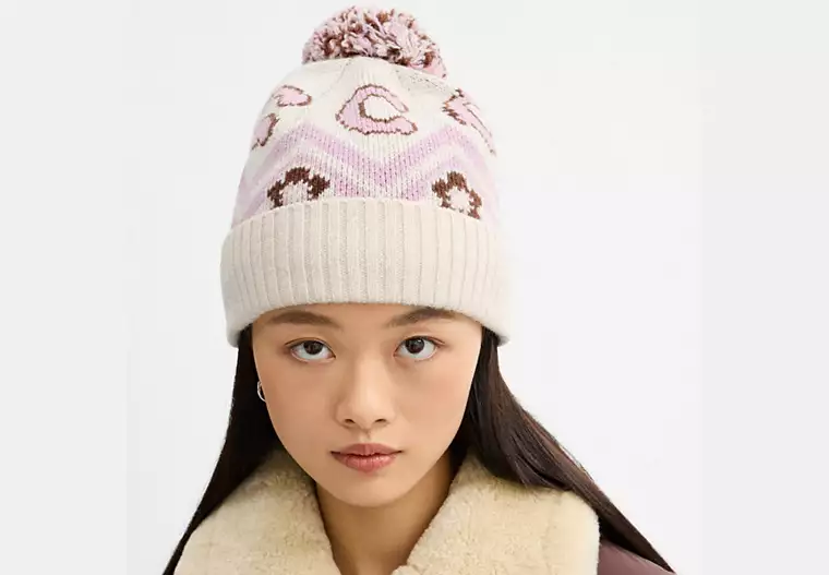 Fair Isle Print Knit Beanie