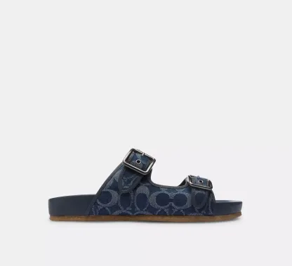 Buckle Strap Sandal In Signature Denim