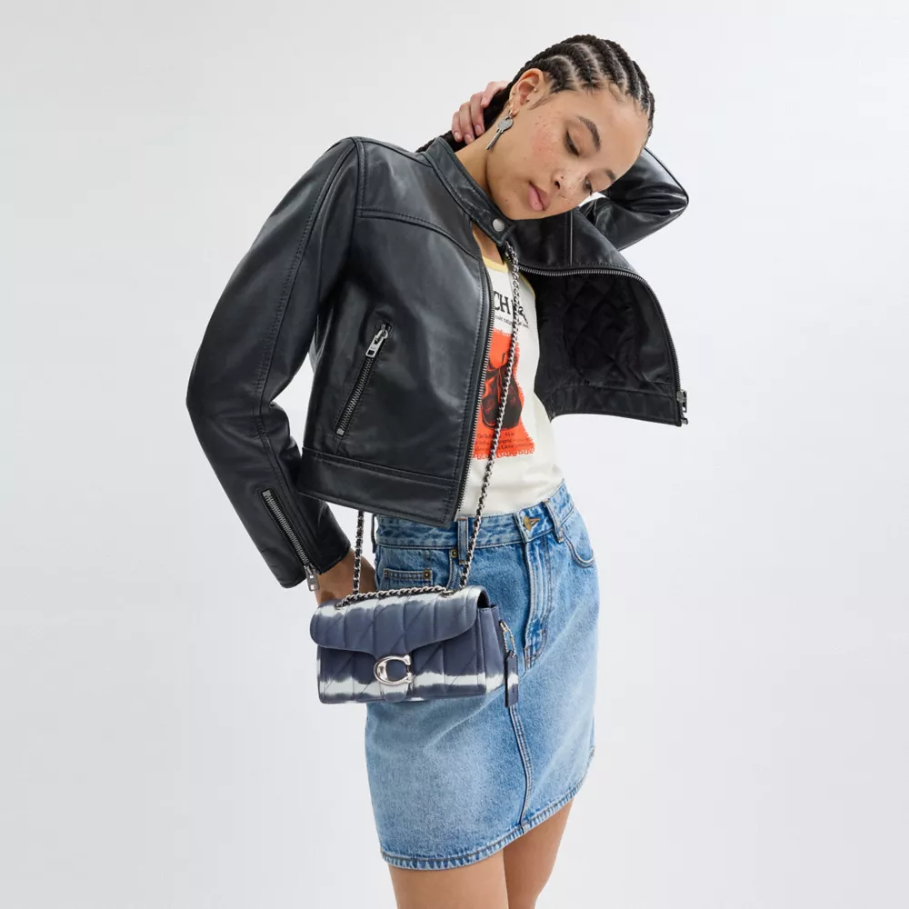 Tabby Shoulder Bag 20 With Quilting And Tie Dye