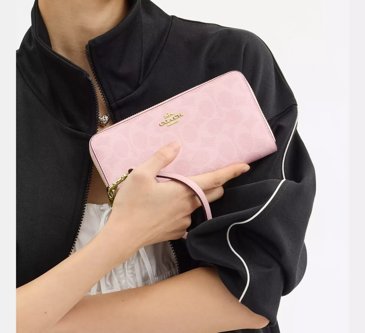 Long Zip Around Wallet In Signature Canvas