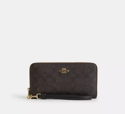 Long Zip Around Wallet In Signature Canvas