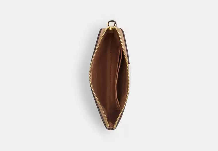 Corner Zip Wristlet In Signature Canvas With Stripe