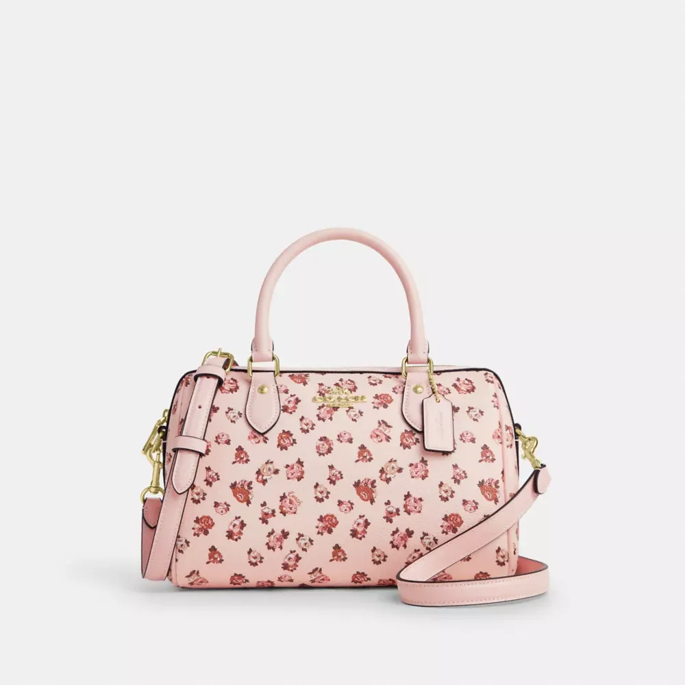 Rowan Satchel Bag With Rose Print