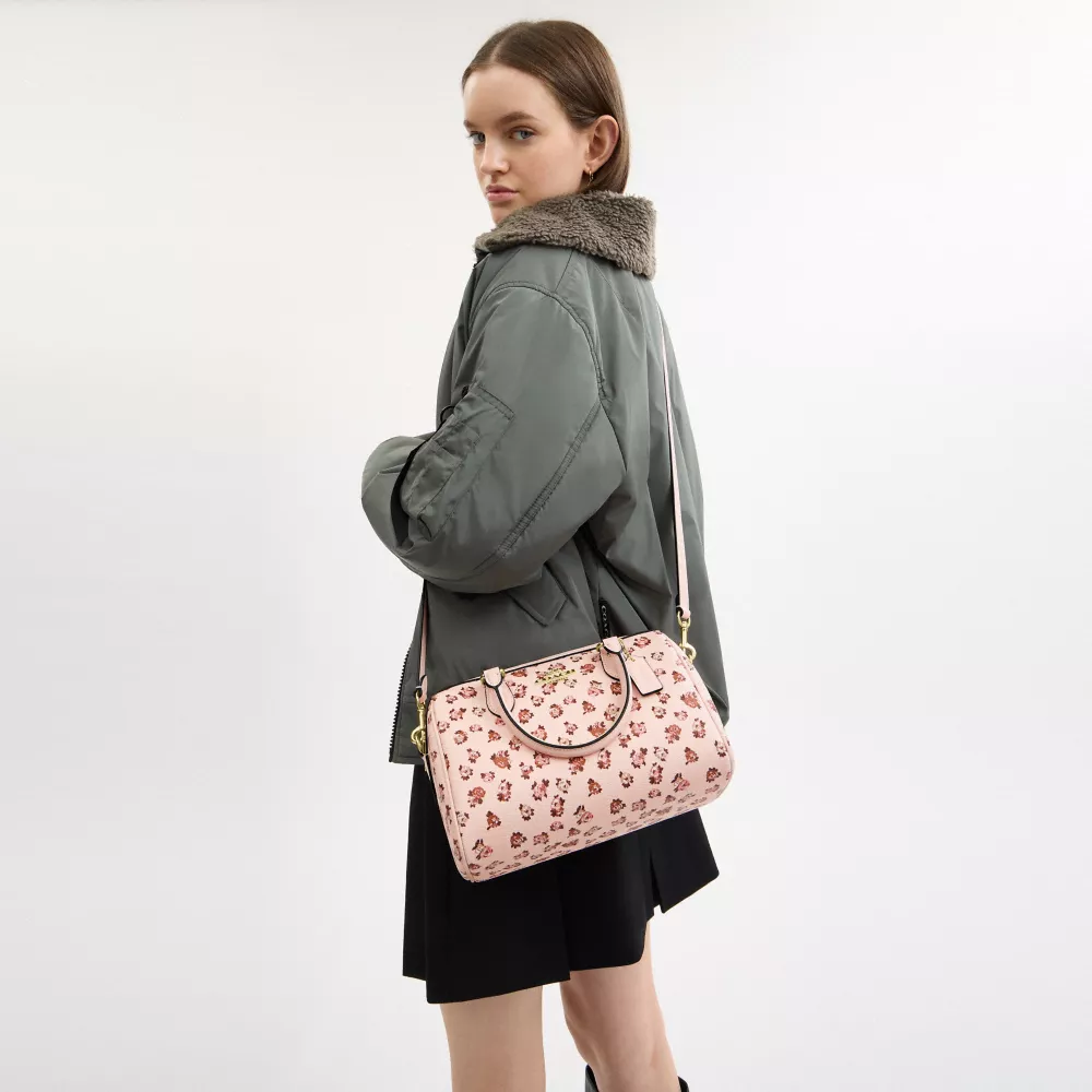 Rowan Satchel Bag With Rose Print