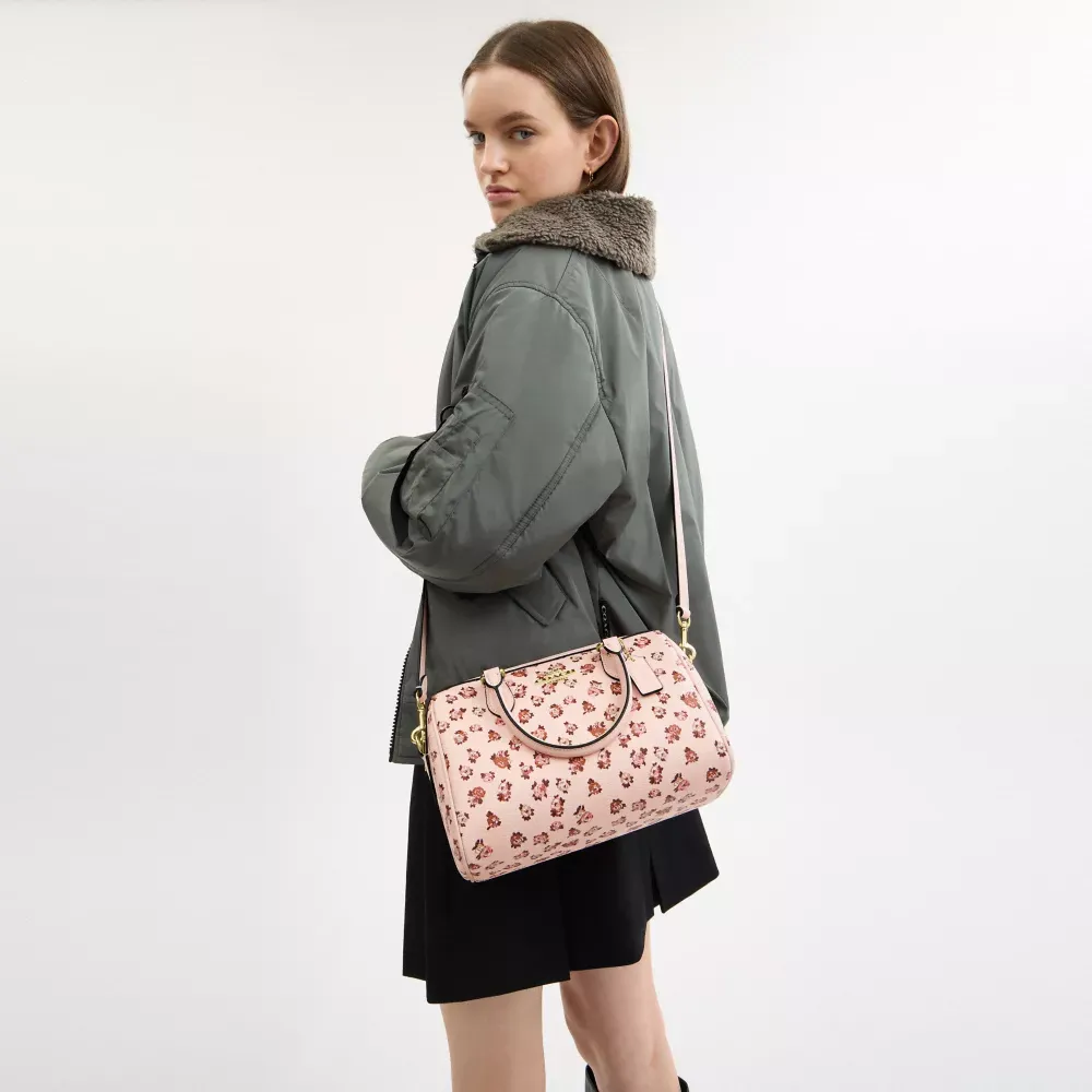 Rowan Satchel Bag With Rose Print