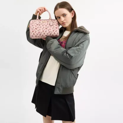 Rowan Satchel Bag With Rose Print