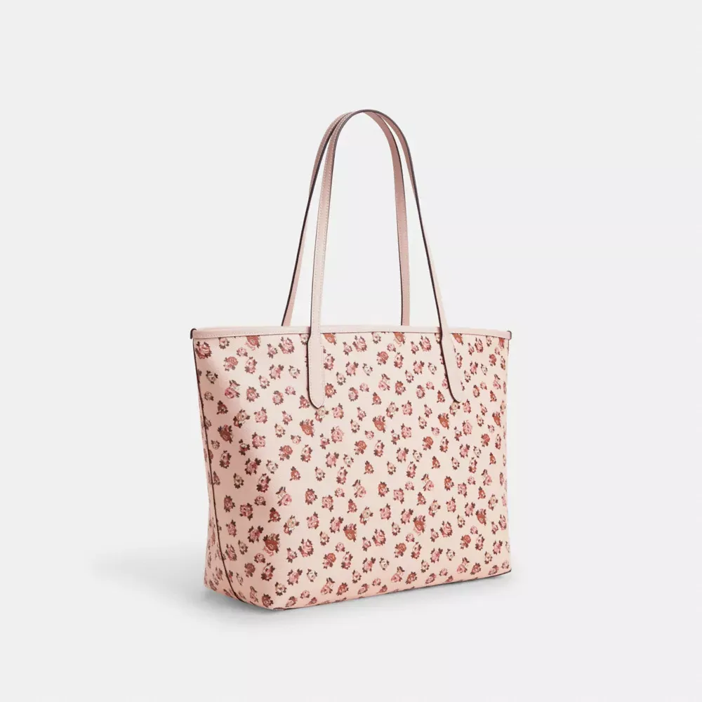 City Tote Bag With Rose Print