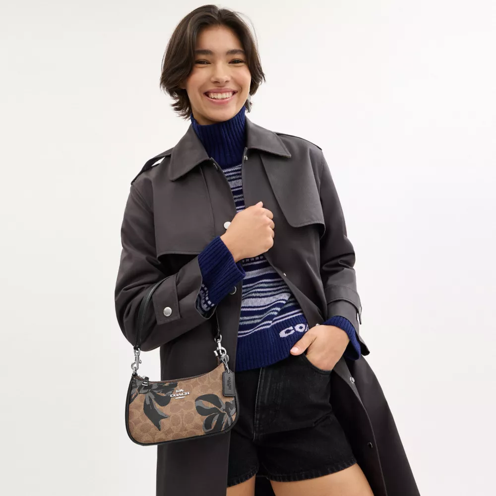 Teri Mini Crossbody Bag In Signature Canvas With Bow Print