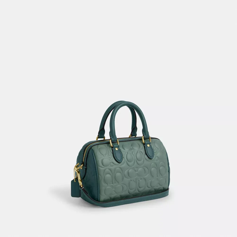 Mini Rowan Crossbody Bag In Blocked Signature Leather