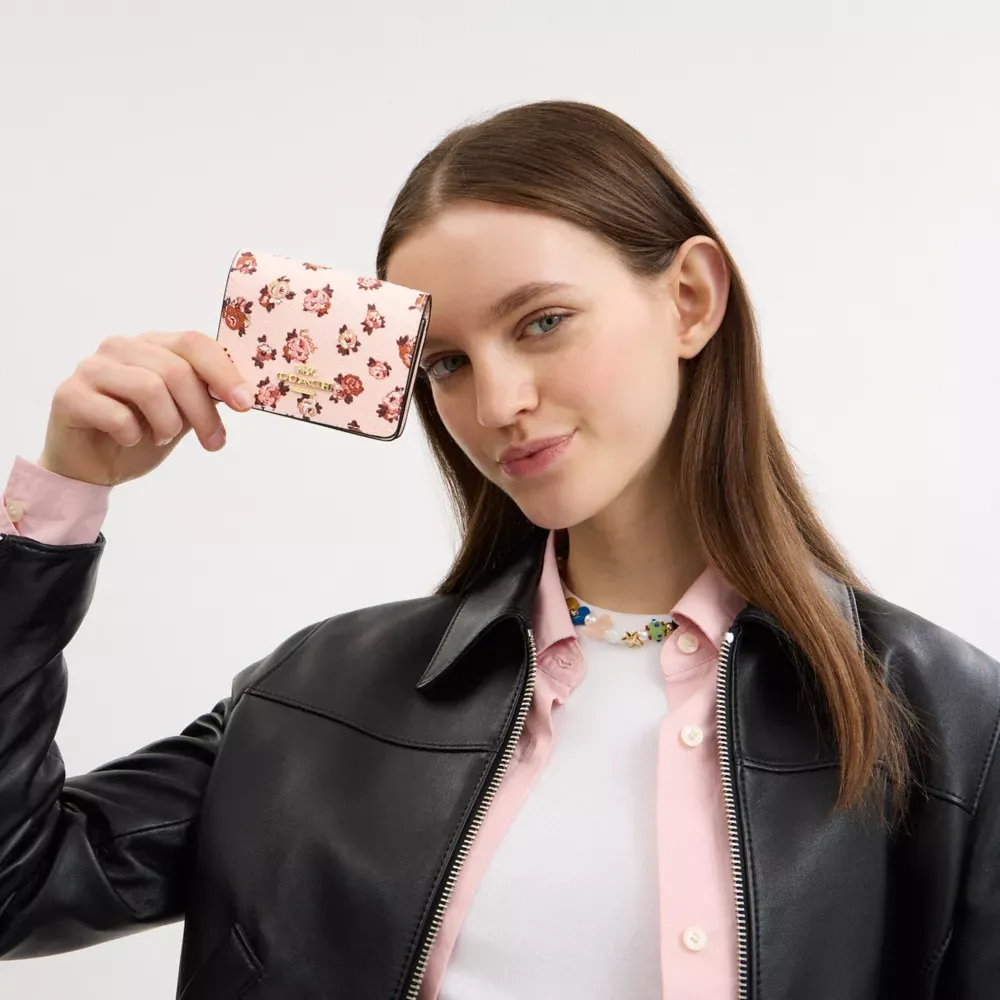 Mini Wallet On A Chain With Rosette Print