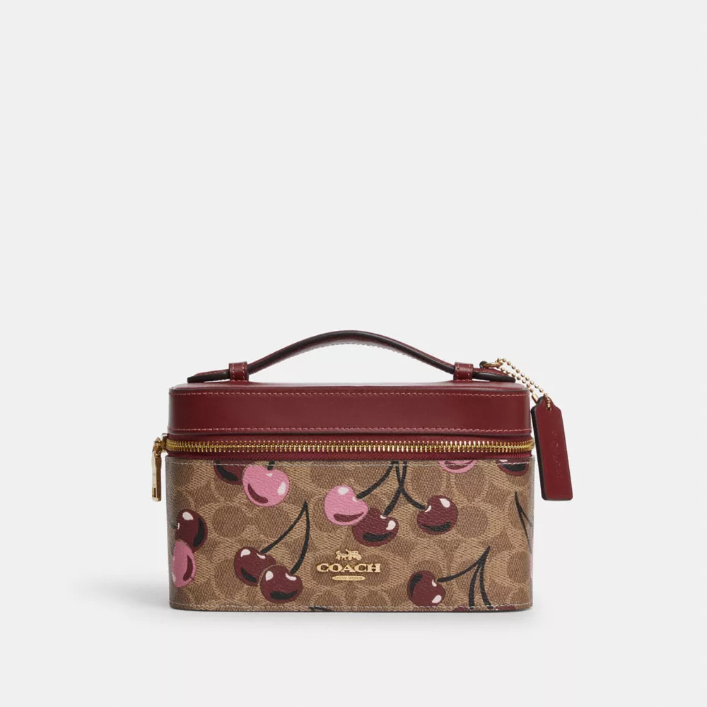 Cosmetic Case In Signature Canvas With Cherry Print