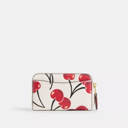 Essential Small Zip Around Card Case With Cherry Print
