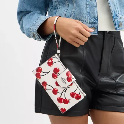 Phone Wallet With Cherry Print