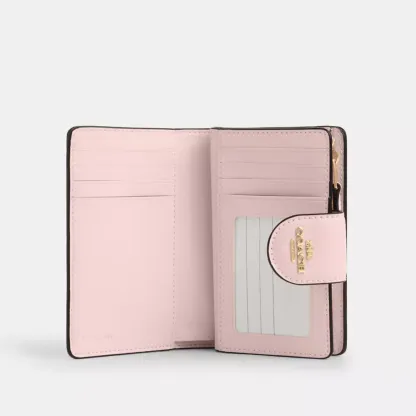 Medium Corner Zip Wallet With Rosette Print