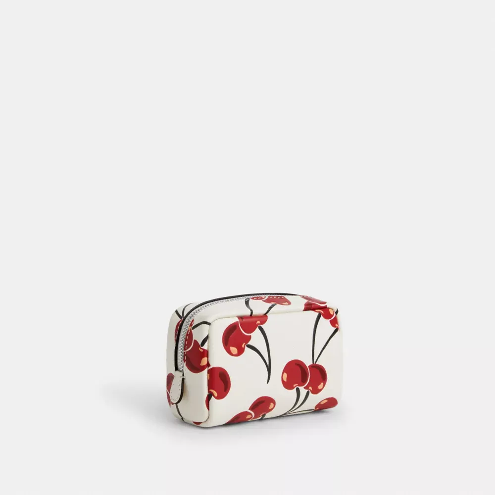 Pouch Wristlet With Cherry Print