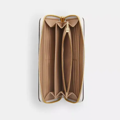 Long Zip Around Wallet With Lips Print