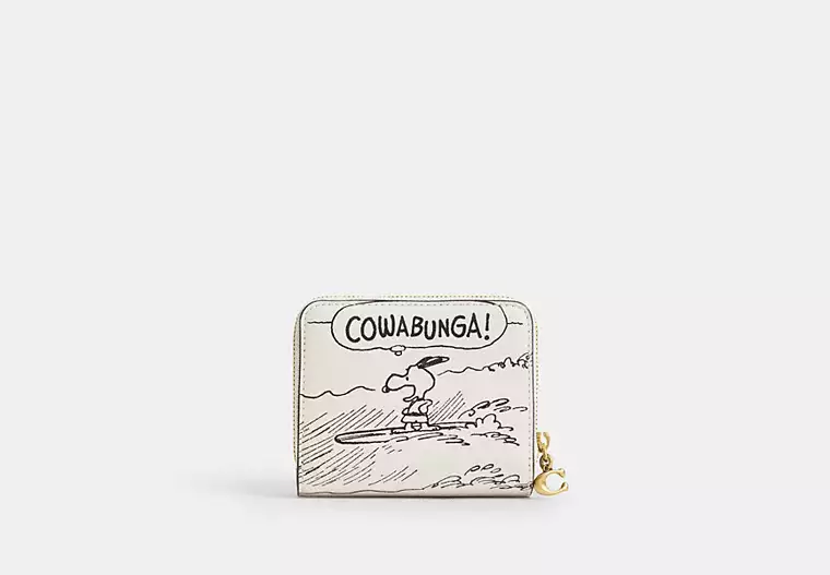 Coach X Peanuts Essential Billfold Wallet With Newspaper Print